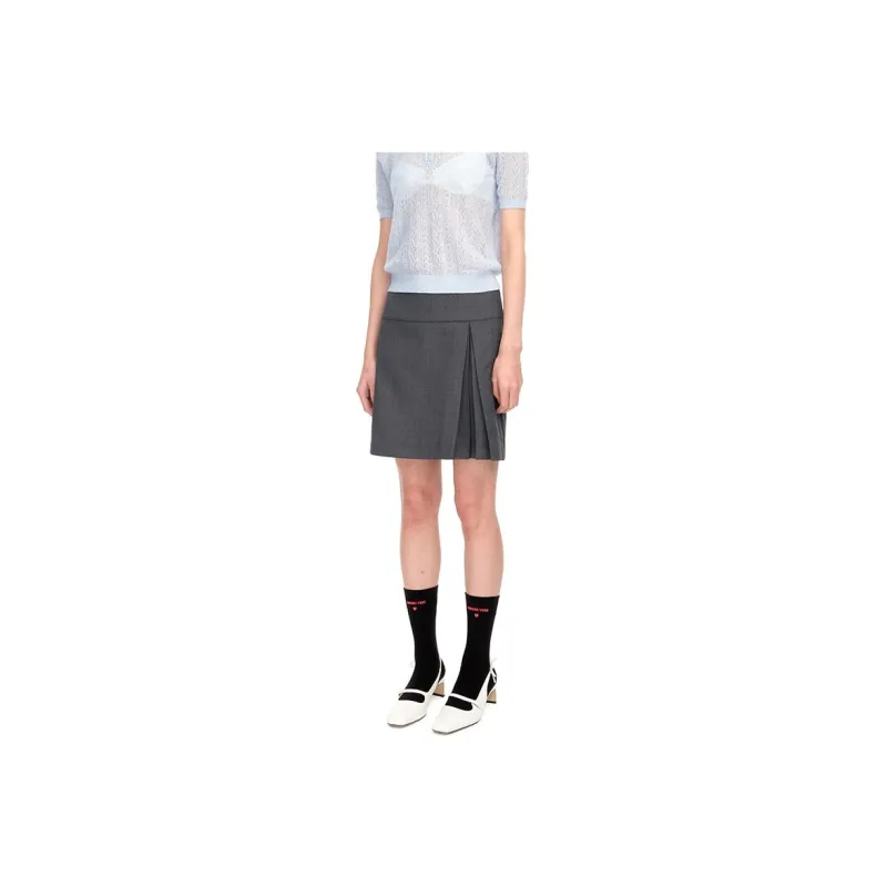 SHUSHUTONG Casual Short Skirts Women's Gray-0