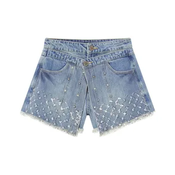 LULUALWAYS Denim Shorts Women's Light Blue