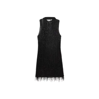 Blumarine Bead embellished Georgette Mini Dress