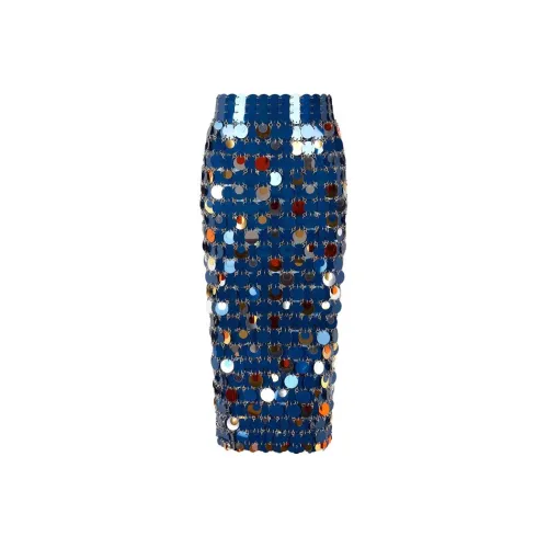 Paco Rabanne Paillette chainmail Pencil Midi Skirt