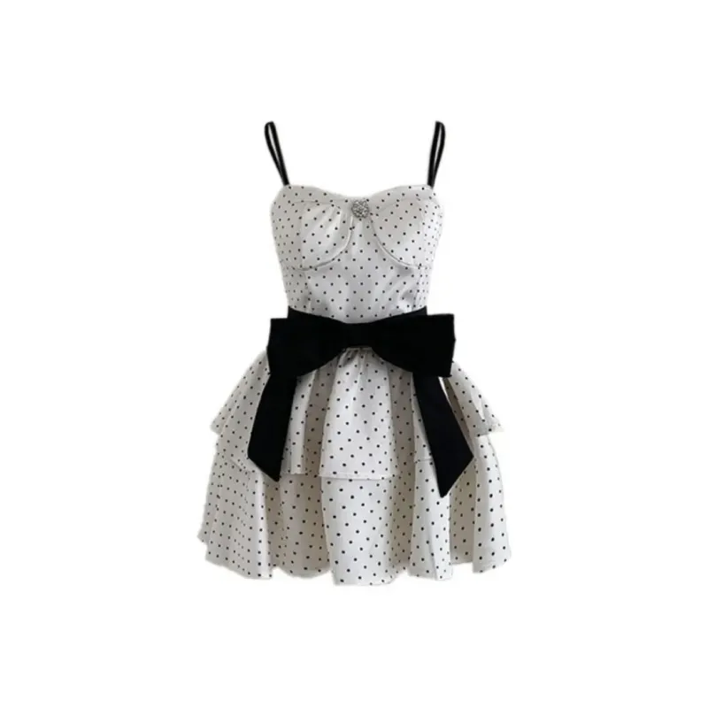 PLANE DRIFT Slip Dress Women's Polka Dot Puffy Skirt-0