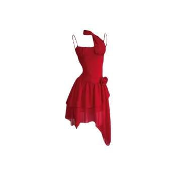 YGPRW Slip Dresses Women's Red