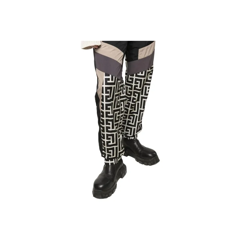 BALMAIN Colour blocked Monogram Track Pants-4