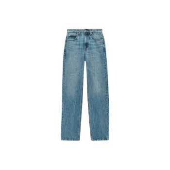 Alexander Wang Mid Rise Relaxed Straight Pointelle Undie Vintage Light Indigo