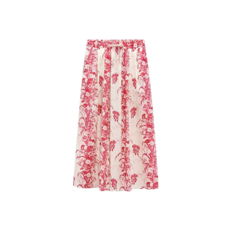 ZARA Casual Long Skirts Women's Pink-0