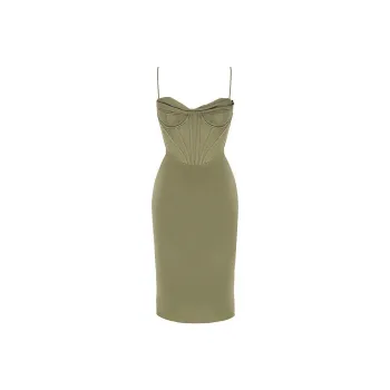 HOUSE OF CB Myrna Slip Dress Women's OLIVE/Olive