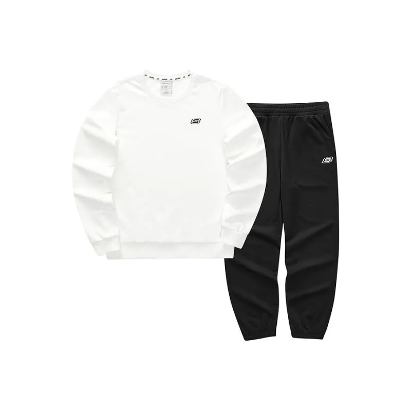 Skechers Colorful Casual Suit Women's Marshmallow White+Black-0
