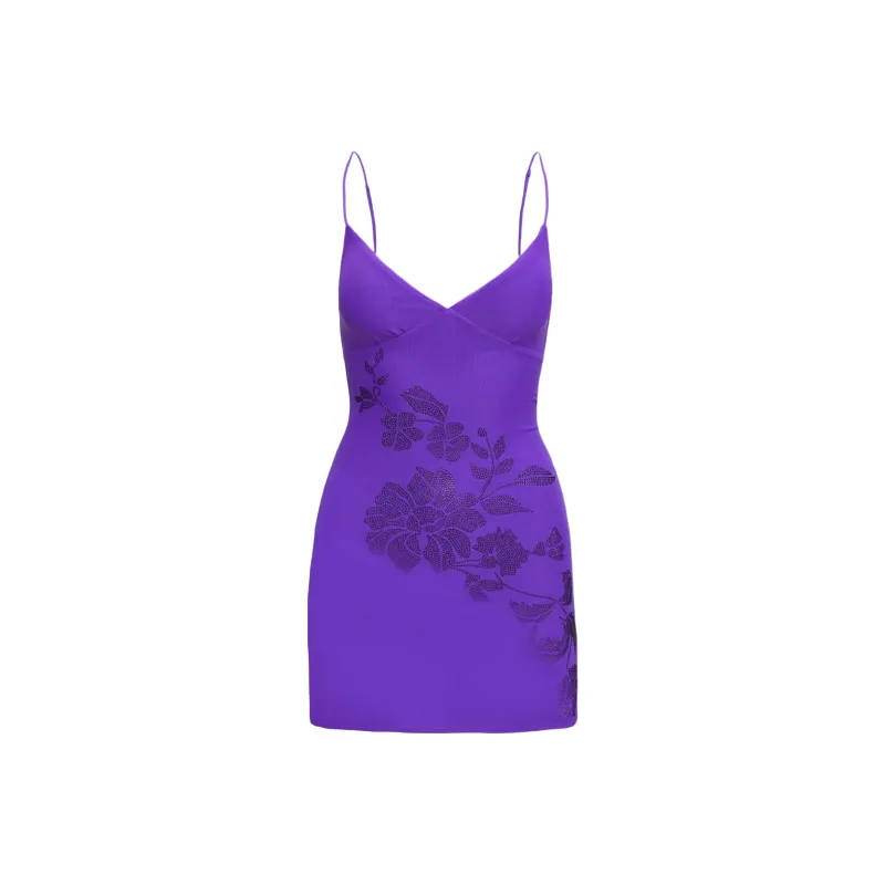 PRINCESS POLLY HARLEQUIN MINI DRESS Slip Dress Women's Purple/Purple-0
