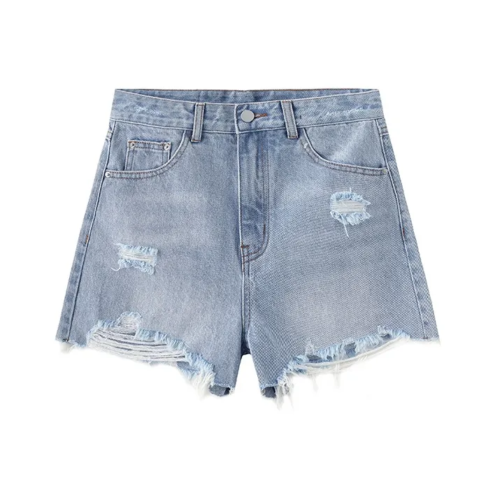 Cubic Denim Shorts Women's Light Blue-0