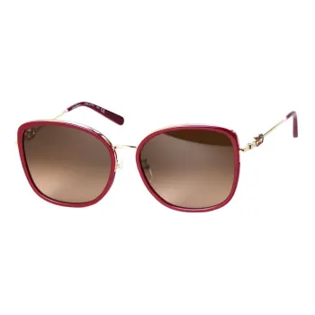 FERRAGAMO Metal Square Sunglasses Unisex Red