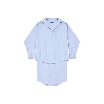 Balenciaga Bb Striped Layered Shirt Dress