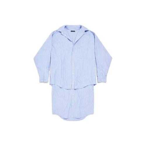 Balenciaga Bb Striped Layered Shirt Dress