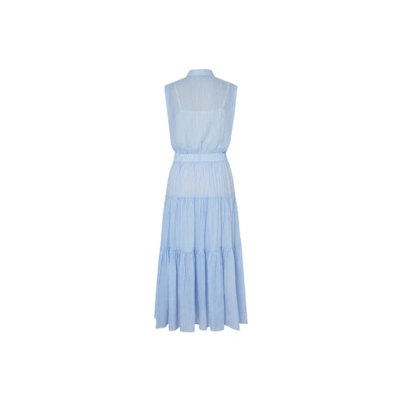 MOCO Sleeveless Dress Women's Blue White Stripes Color-6