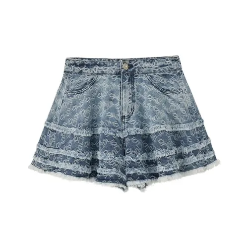 LULUALWAYS Denim Shorts Women's Blue