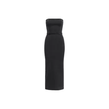 ARITZIA Denim Forum The '90s Tube Maxi Denim Dress Sleeveless Dress Women's Black Eyeliner/Black Eyeliners Pen