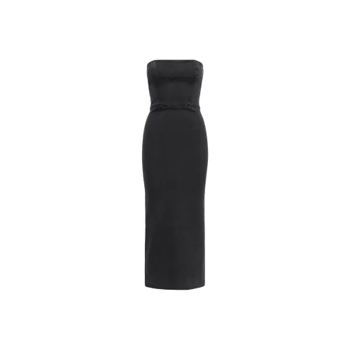 ARITZIA Denim Forum The '90s Tube Maxi Denim Dress Sleeveless Dress Women's Black Eyeliner/Black Eyeliners Pen