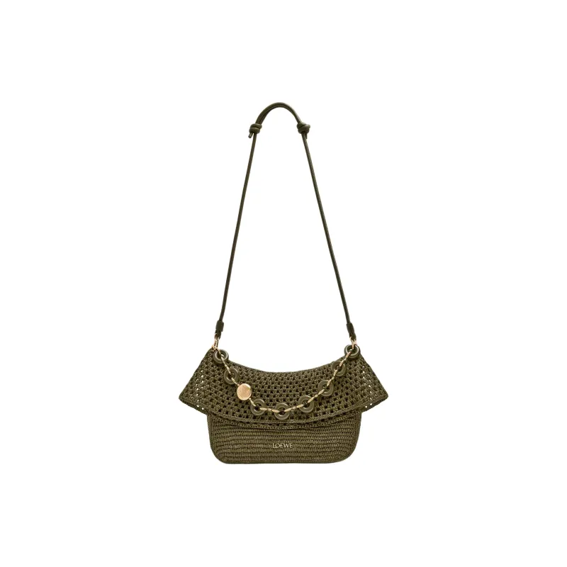 LOEWE Plant Material One Shoulder Handbag Medium Size Women's Dark Khaki-3