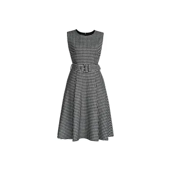 ROEYSHOUSE Sleeveless Dress Women's Black White Plaid