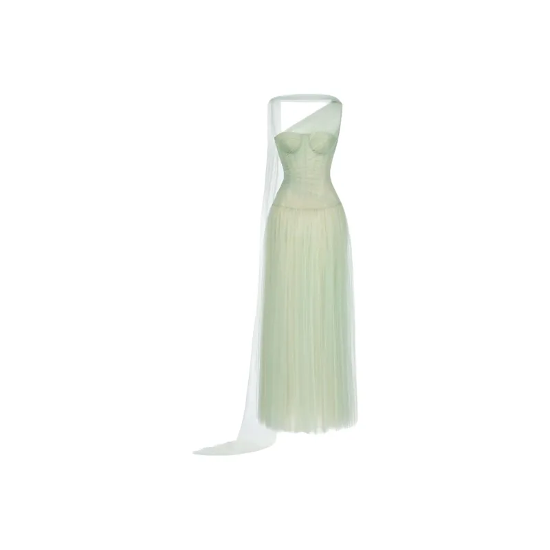 MONTSAND SS25 Mint Draped Maxi Dress Sleeveless Dress Women's Mint Green-0