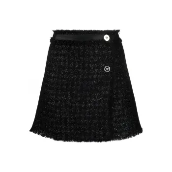 VERSACE Tweed Wrap Miniskirt