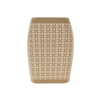 Elisabetta Franchi Monogram Jacquard Ribbed Mini Skirt