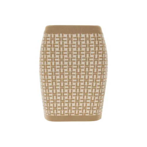 Elisabetta Franchi Monogram Jacquard Ribbed Mini Skirt