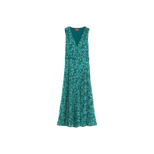 MaxMara Studio Beoro Collection Sleeveless Dress Women's Dark Green