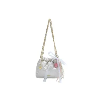 Single Warehouse PU Shoulder Bag Regular Women's White/Silver/Pink/Black