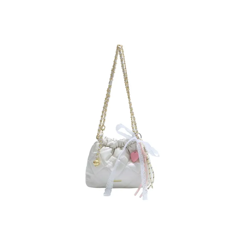 Single Warehouse PU Shoulder Bag Regular Women's White/Silver/Pink/Black-0