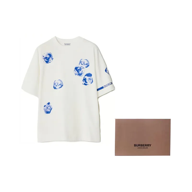 Burberry Floral Printed Crewneck T Shirt-5