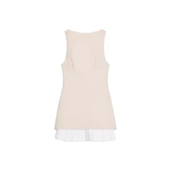ZARA Sleeveless Dress Women's Light Brown Yellow