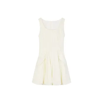 Ning Cai Yuer Sleeveless Dress Women's Apricot