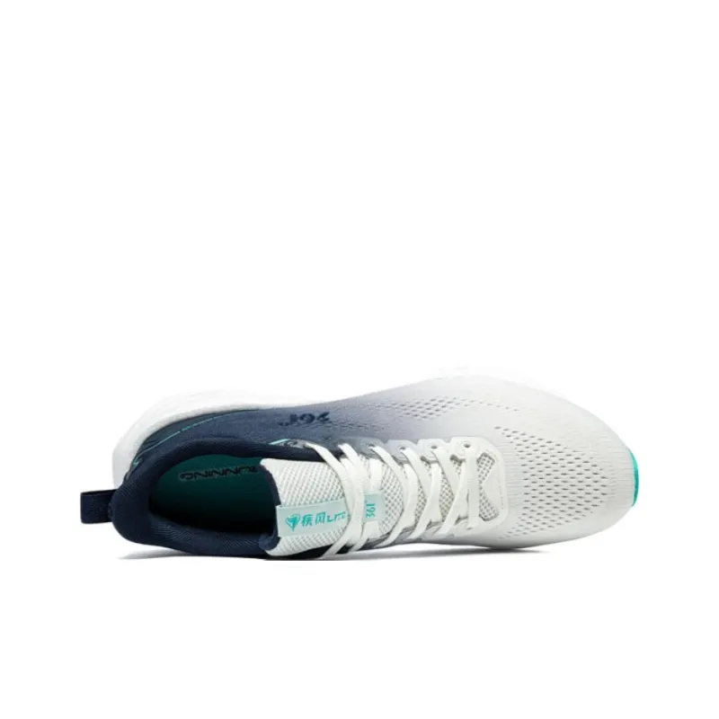 361° Wear resistant And Lightweight Low Top Casual Running Shoes Men's White Blue-4