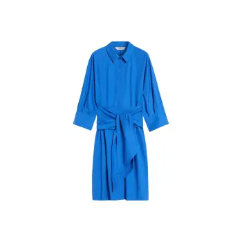 'S MAX MARA Belted Long Sleeved Dress