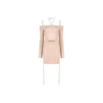 ANDREĀDAMO Long Sleeved Dress Women's Light Beige