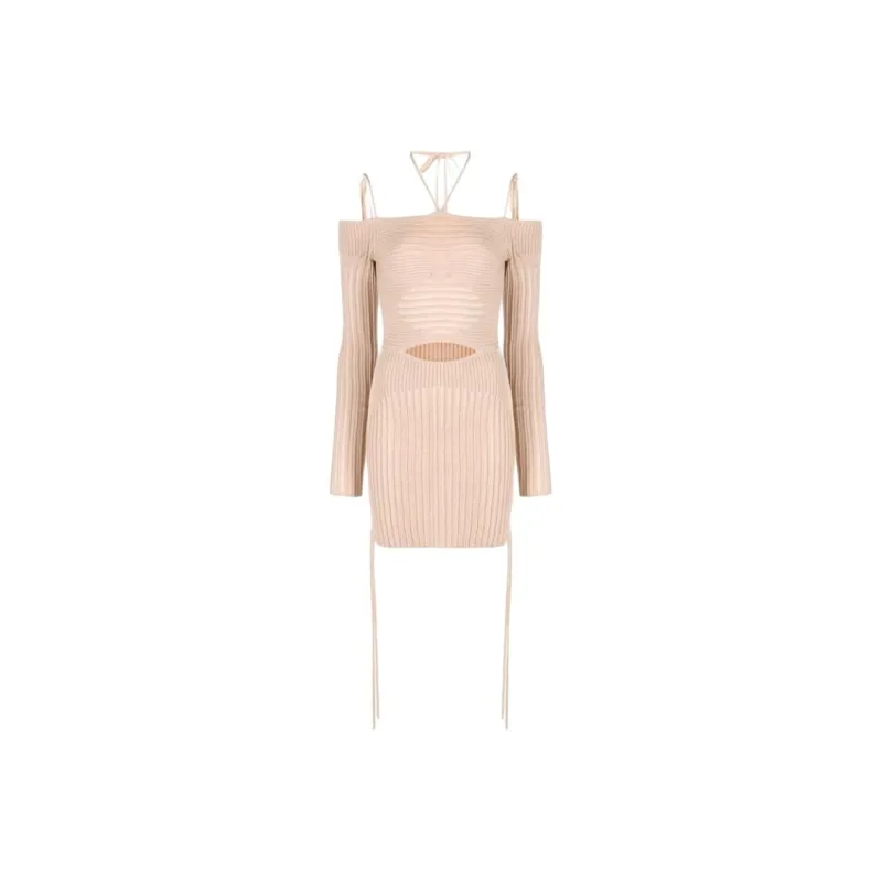 ANDREĀDAMO Long Sleeved Dress Women's Light Beige-0