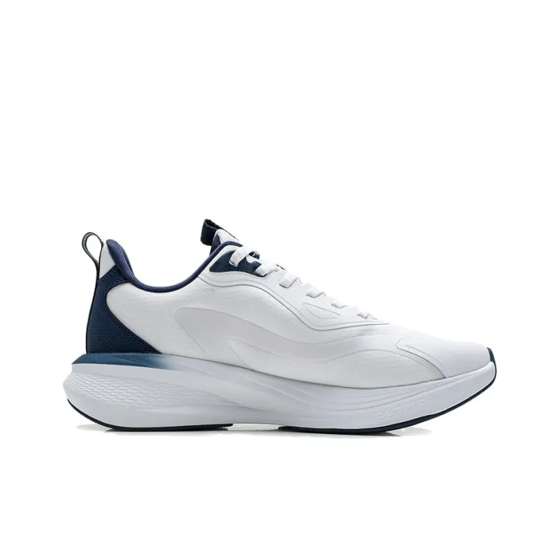 QIAODAN Anti Slip Wear Resistant Low Top Casual Running Shoes Men's White Blue-1