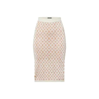 LOUIS VUITTON Monogram Jacquard Knit Skirt