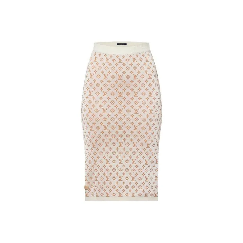 LOUIS VUITTON Monogram Jacquard Knit Skirt-0