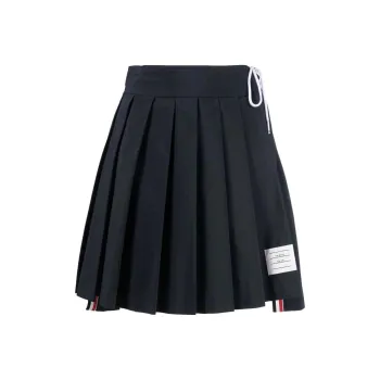 THOM BROWNE Pleated Drop hem Mini Skirt
