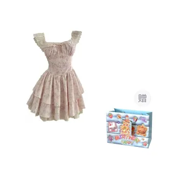 TWOPLUMGIRLS Sleeveless Dress Women's Cherry Blossom Jacquard Feather
