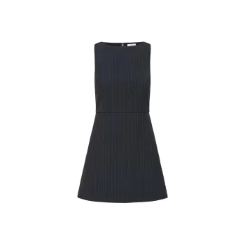 ARITZIA Babaton Bond Dress Sleeveless Dress Women's Black Stripe Dark Night Navy/Dark Blue