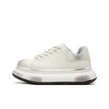 Kaltendin Low Top Skateboard Shoes Unisex Polished White