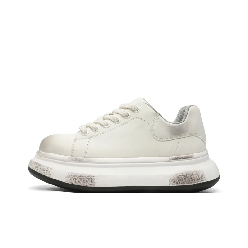 Kaltendin Low Top Skateboard Shoes Unisex Polished White-0