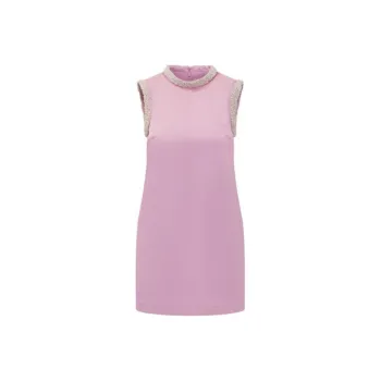 Self portrait Embellished Trim Satin Mini Dress