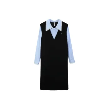 XIANLIXIU Long Sleeved Dress Women's Black