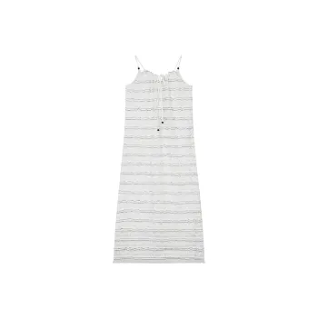 ELF SACK Slip Dress Women's Vacation Stripes White