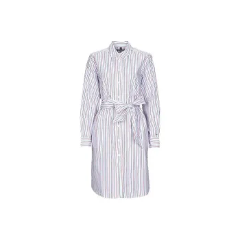 Tommy Hilfiger Global Stripe Shirt Dress Long-Sleeved Dresses Women's White