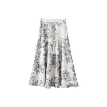 AMII Casual Long Skirt Women's Beige Gray