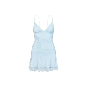 PRINCESS POLLY LOVE IS ALIVE LACE MINI DRESS Slip Dress Women's BLUE/Blue